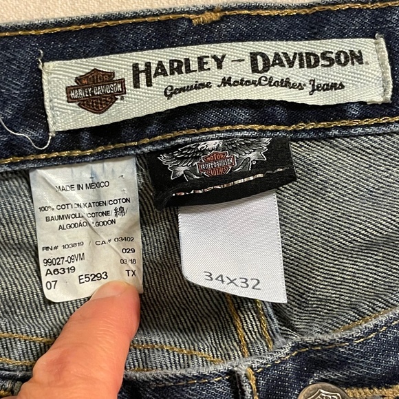 Harley-Davidson Men's Classic Boot Cut Jeans Blue Washed Denim 99027-09VM Sz 34 - Picture 11 of 16
